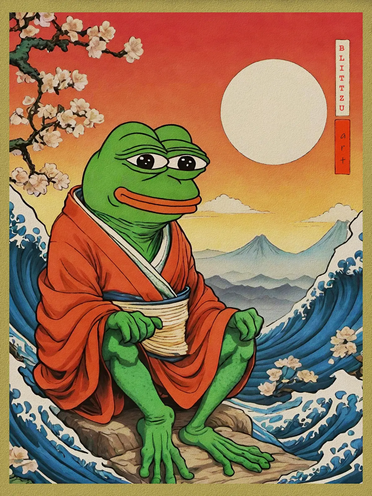 Pepe trip to Japan | Artwork by Blittzu | HUG