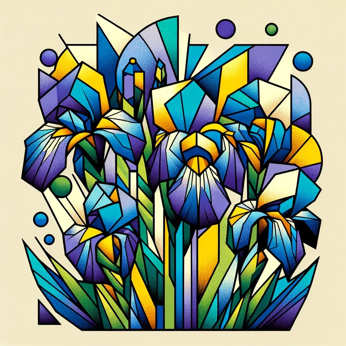 Geometric Irises: A Tribute to Van Gogh | Artwork by Kampilation | HUG